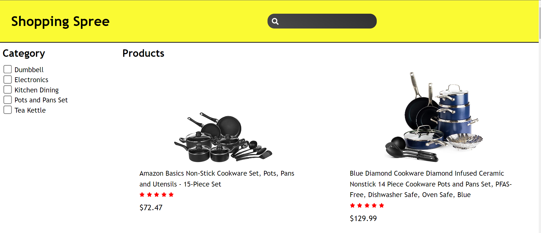 Shopping Homepage